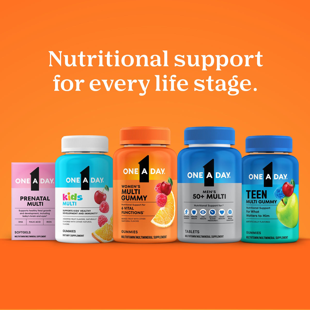 One A Day Men’s 50+ Healthy Advantage Multivitamin, Multivitamin for Men with Vitamins A, C, E, B6, B12, Calcium and Vitamin D, Tablet, 200 Count (Pack of 1) - OmniHealth US