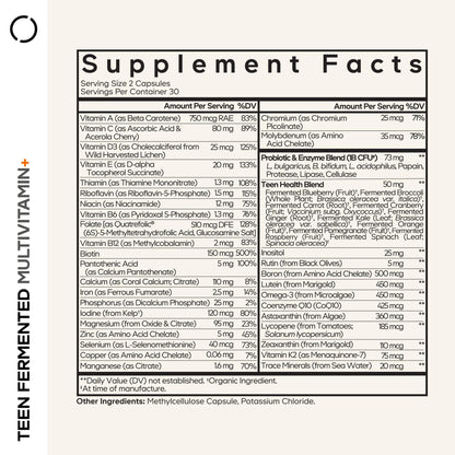 Codeage Teen Multivitamin Supplement – Daily Vitamins and Minerals for Teen Boys and Girls – Organic Whole Food Formula - OmniHealth US