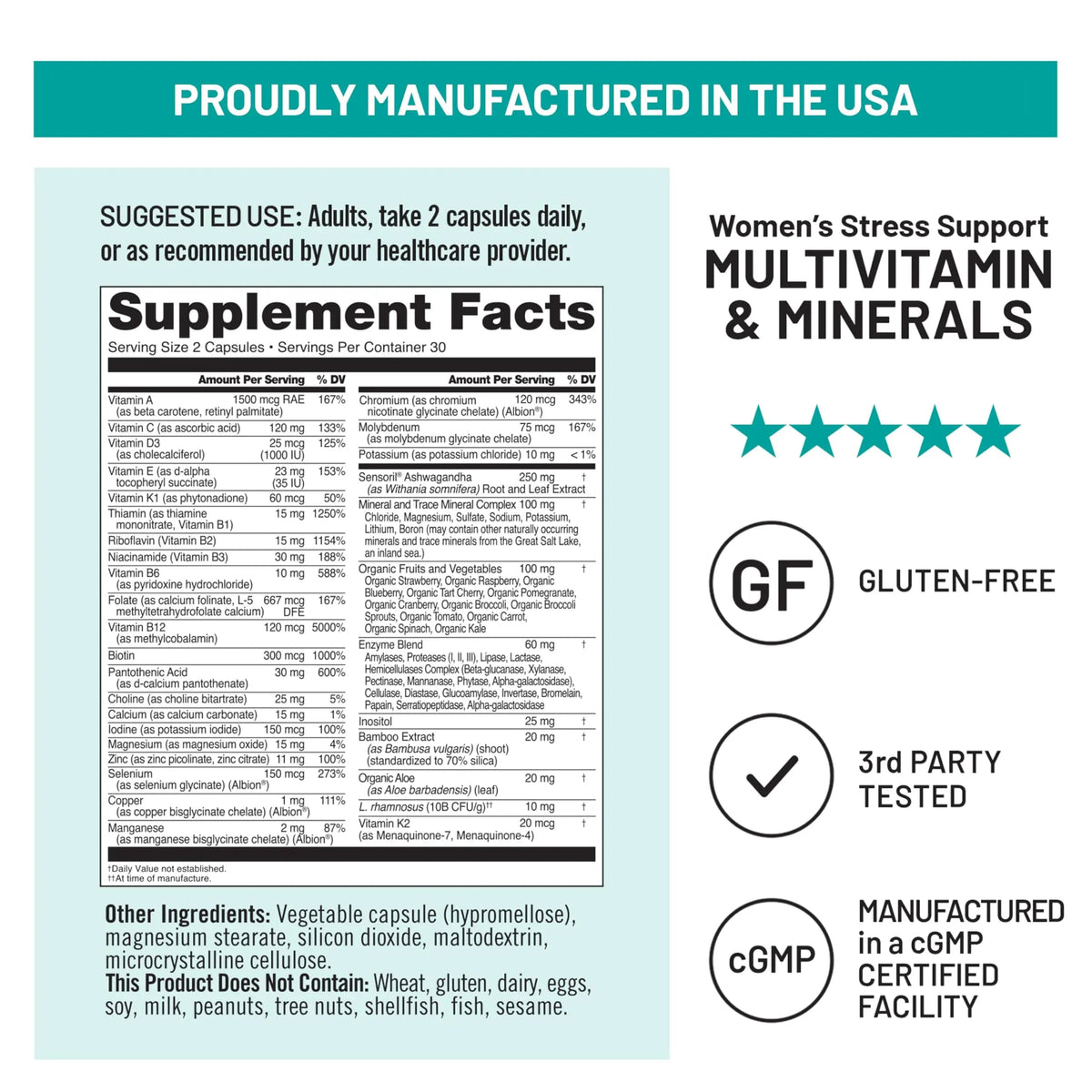 NatureWise [1 Multivitamin for Women Stress Support & Natural Minerals - 60 Capsules[30-Day Supply] + [1] Vitamin D3 5000iu + Organic Olive Oil - 30 Mini Softgels[30-Day Supply] NatureWiseBuy Supplements Australia
