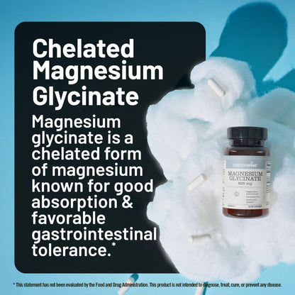 NatureWise Magnesium Glycinate 625 mg - High Absorption Chelated Magnesium Glycinate for Sleep, Relaxation, Muscle & Bones* - OmniHealth US