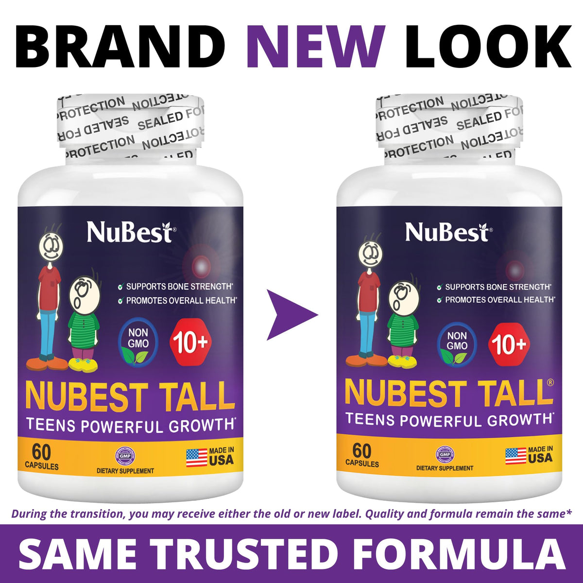 NuBest Tall 10+ Premium Bone Strength Formula, Enhanced Immunity and Overall Health for Age 10+ with Calcium, Vitamin D3, Vitamin K2 - OmniHealth US