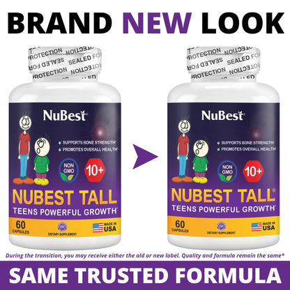 NuBest Tall 10+ Premium Bone Strength Formula, Enhanced Immunity and Overall Health for Age 10+ with Calcium, Vitamin D3, Vitamin K2 - OmniHealth US