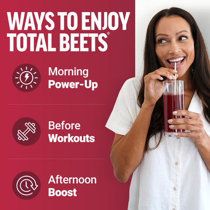 Force Factor Total Beets Drink Mix Superfood Powder with Nitrates to Support Circulation, Blood Flow, Nitric Oxide, Energy, Endurance, and Stamina - OmniHealth US