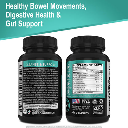 Colon Cleanser Detox for Weight Flush - 15 Day Intestinal Cleanse Pills & Probiotic - Fast Natural Laxative for Constipation Relief - Bowel Movement Supplements for Stomach Bloating, Gut Loss Support - OmniHealth US