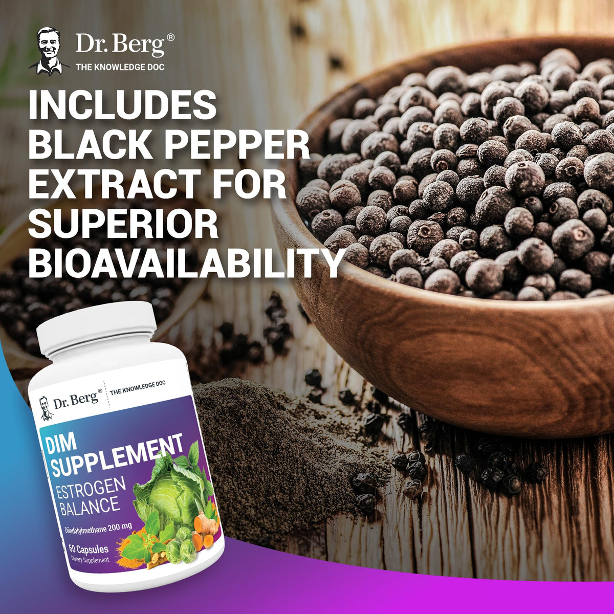 Dr. Berg DIM Supplement Estrogen Balance - Original Estrogen Supplement for Women with Diindolylmethane Dr. Berg NutritionalsBuy Supplements Australia