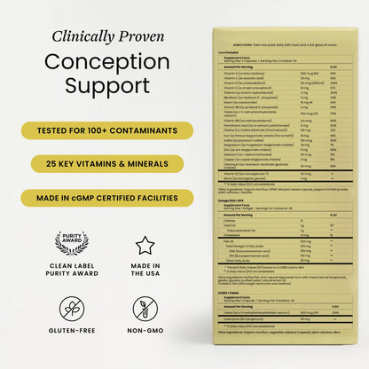 Perelel Conception Support Pack, Prenatal Multivitamin with DHA Omega 3, COQ10 & Folate, Supports Fertility Wellness for Women - OmniHealth US