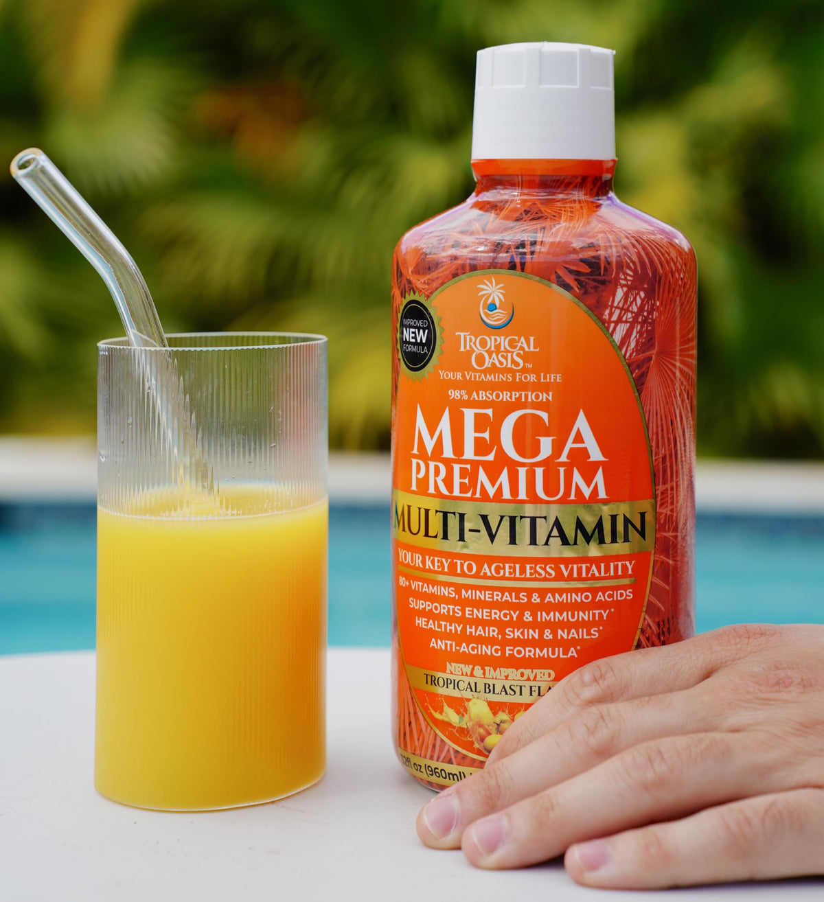 Mega Premium Liquid Multivitamin | Natural Immune Support Vitamin w/ 1333% Vitamin C, 200% D3, Zinc + 20 Vitamins, 70 Minerals, & 21 Amino Acids | Sugar Free - OmniHealth US