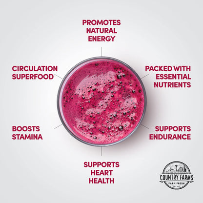 Country Farms Bountiful Beets, Wholefood Beet Extract Superfood, Helps Support Healthy Circulation and Promote Energy - OmniHealth US