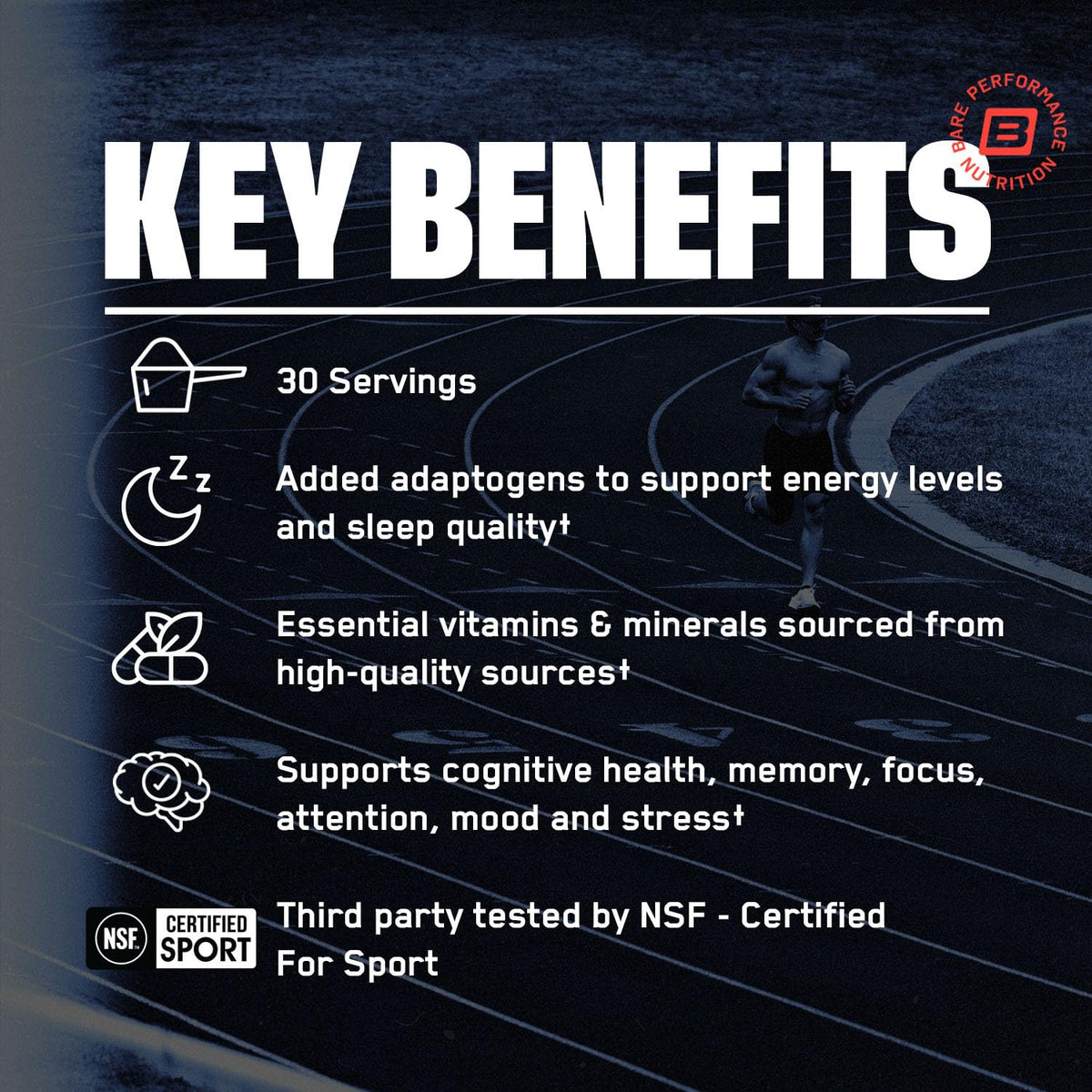 BARE PERFORMANCE NUTRITION, BPN Strong Multi-Vitamin, Foundational Health, Improved Mood and Sleep, Adaptogens, Improved Cognitive Health - OmniHealth US