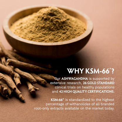 TRIBE ORGANICS Ashwagandha KSM 66 Pure Organic Root Powder Extract Ayurvedic Supplement - Focus, Mood Support, Increase Energy, Strength, 600mg of Natural KSM66 - OmniHealth US