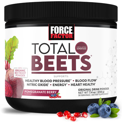 Force Factor Total Beets Drink Mix Superfood Powder with Nitrates to Support Circulation, Blood Flow, Nitric Oxide, Energy, Endurance, and Stamina - OmniHealth US