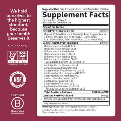 Garden of Life Dr Formulated Once Daily 3-in-1 Complete Prebiotics, Postbiotics & Probiotics for Women, PRE + PRO + POSTBIOTIC Supplement for Women’s Digestive - OmniHealth US