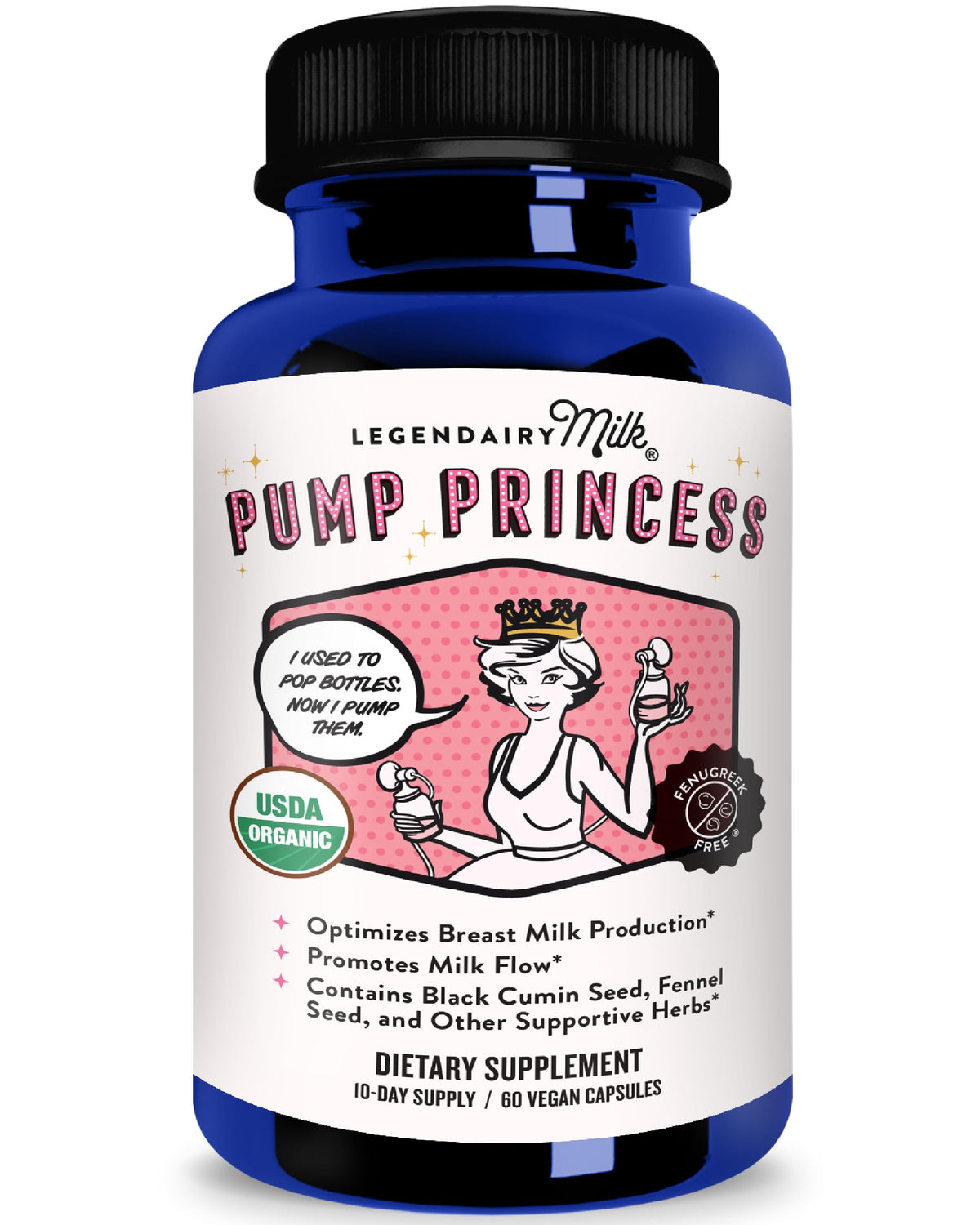 Legendairy Milk Pump Princess Lactation Supplement - Breastfeeding Supplements for Milk Supply Increase and Milkflow - Organic Black Cumin - OmniHealth US