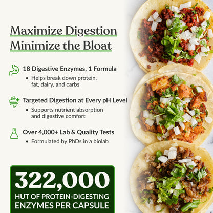 BIOptimizers MassZymes - Complete Digestive Enzymes Supplement for Gut Health - Bloating Relief for Men and Women - Lipase Amylase Bromelain Digestive Enzymes (30 Capsules) - OmniHealth US