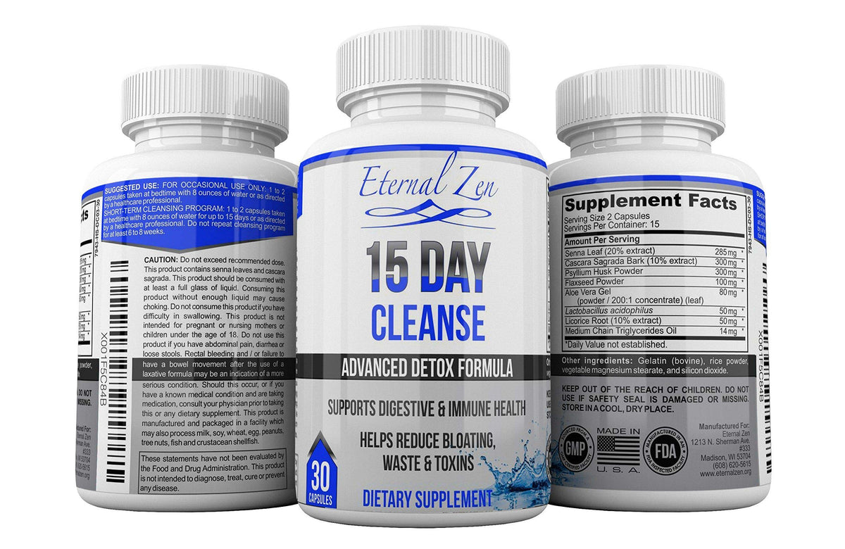 Eternal Zen 15 Day Colon Cleanser Detox with Extra Strength Herbs, Senna is a Fast Acting Eternal ZenBuy Supplements Australia