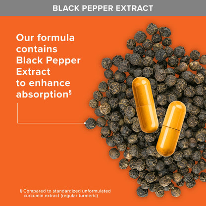 Qunol Turmeric Curcumin with Black Pepper & Ginger, 2400mg Turmeric Extract with 95% Curcuminoids, Extra Strength Supplement - OmniHealth US
