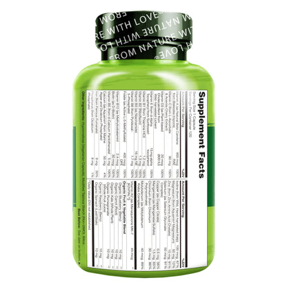 NATURELO One Daily Multivitamin for Women w/Vitamin B12, 120 Ct, Energy Support, Whole Food Daily Women Multivitamin Supplement, Nourish Hair/Skin/Nail, Non-GMO - OmniHealth US