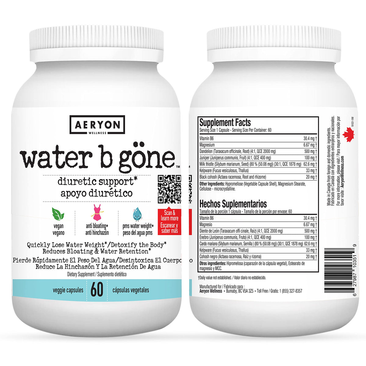 Water B Gone – Diuretic Pills for Women – Reduce Water Retention and Bloating – Find PMS Aeryon Ashlie WellnessBuy Supplements Australia