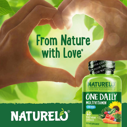 NATURELO Mens Multivitamins - One Daily Multivitamin for Men with Vitamins, Minerals & Organic Whole Foods, Boost Energy & Health, OmniHealth US