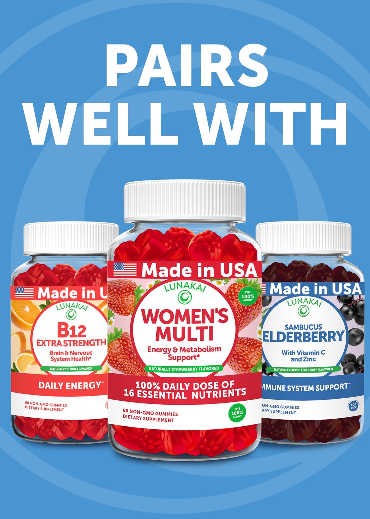 Lunakai USA Made Magnesium Glycinate Gummies with L-Theanine for Kids & Adults – 420mg Magnesium Supplement for Calm - OmniHealth US