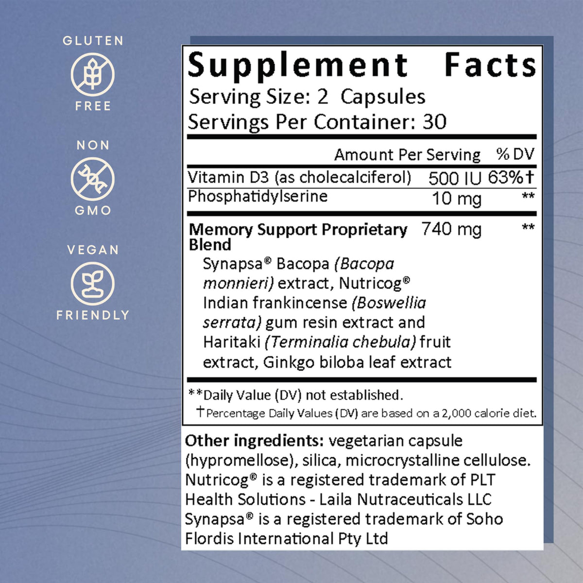 EcoNugenics Memory Boost Supplement – Clinically Studied Ingredients to Support Brain Focus & Health – Nootropic Formula with Bacopa Monnieri, Boswellia Serrata - OmniHealth US