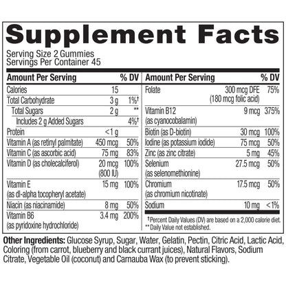 OLLY Men's Multivitamin Gummy, Vitamins A, C, D, E, B, Zinc, Blackberry Flavor, 45 Day Supply - 90 Count - OmniHealth US