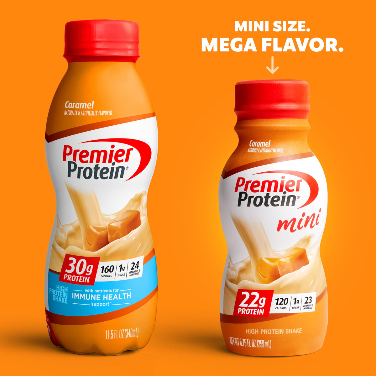 Premier Protein Shake MINIs, Caramel, 22g Protein, 120 Calories, 1g Sugar, 8.75fl oz Premier ProteinBuy Supplements Australia