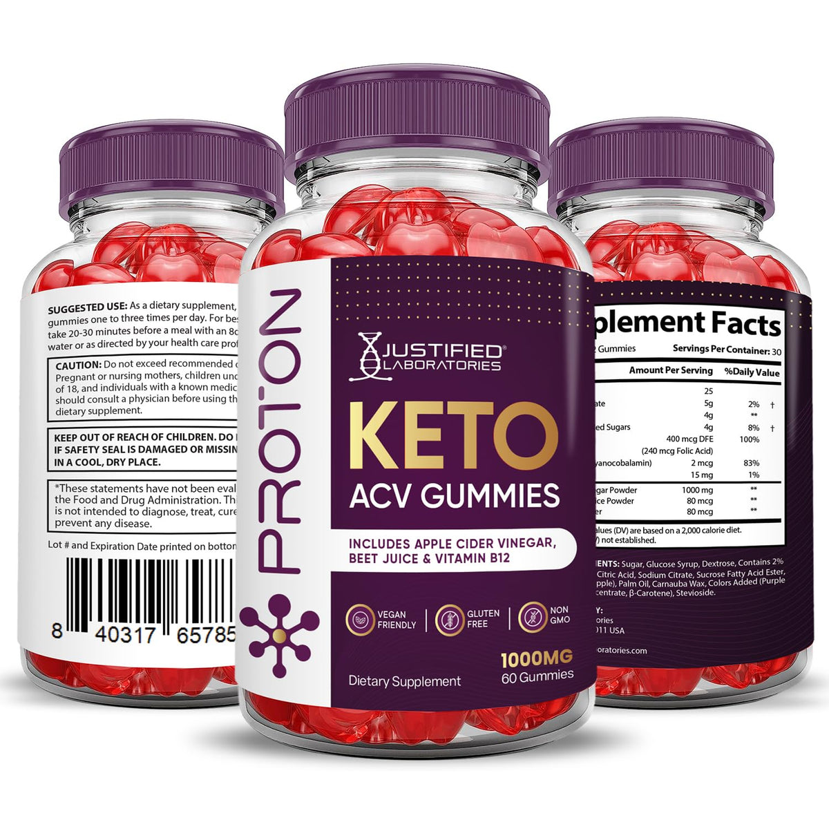 (3 Pack) Proton Protein Keto ACV Gummies Advanced Formula 1000MG Proton Keto Justified LaboratoriesBuy Supplements Australia