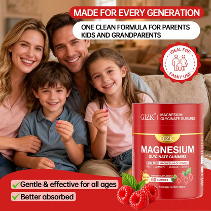 Magnesium Glycinate Gummies 500mg – Sugar Free Magnesium Gummies for Sleep, Stress, Muscle & Nerve Support – for Adults & Kids 4+, Vegan, No Melatonin - OmniHealth US