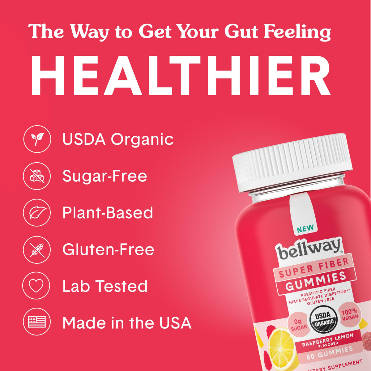 Bellway Super Fiber Gummies for Adults (5 Pack) - Sugar Free Organic Fiber Supplement BellwayBuy Supplements Australia
