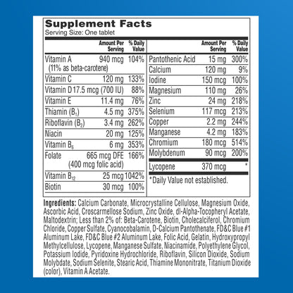 One A Day Men’s 50+ Healthy Advantage Multivitamin, Multivitamin for Men with Vitamins A, C, E, B6, B12, Calcium and Vitamin D, Tablet, 200 Count (Pack of 1) - OmniHealth US