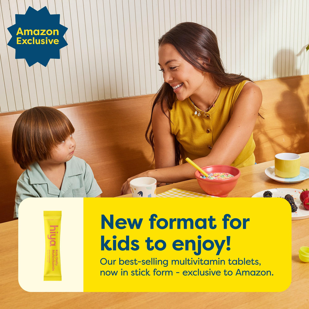 Hiya Kids Multivitamin – 15+ Essential Vitamins & Minerals with Fruits & Veggies for Ages 2+, Supports Growth, Development & Immune - OmniHealth US