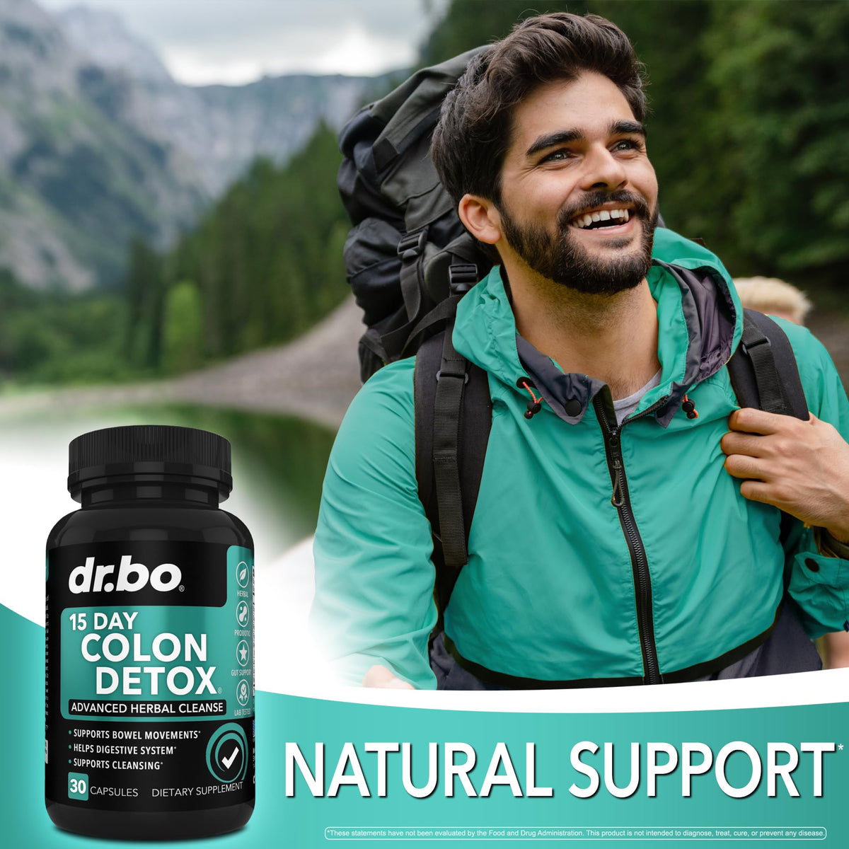 Colon Cleanser Detox for Weight Flush - 15 Day Intestinal Cleanse Pills & Probiotic - Fast Natural Laxative for Constipation Relief - Bowel Movement Supplements for Stomach Bloating, Gut Loss Support - OmniHealth US