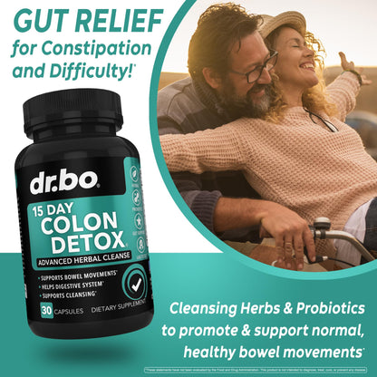 Colon Cleanser Detox for Weight Flush - 15 Day Intestinal Cleanse Pills & Probiotic - Fast Natural Laxative for Constipation Relief - Bowel Movement Supplements for Stomach Bloating, Gut Loss Support - OmniHealth US