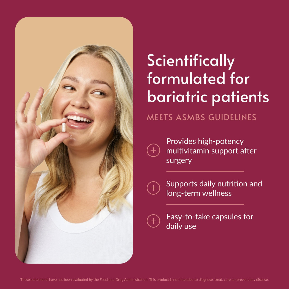 Bariatric Advantage Ultra Multivitamin with Iron - Ultra Multi with Iron - Capsule Format Multivitamin - Provides Full Complex of B Vitamins - OmniHealth US