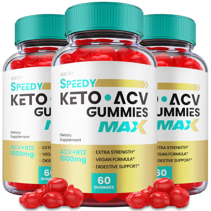 (3 Pack) Speedy Keto ACV Gummies Maximum Strength, Speedy Keto Plus ACV Gummies 