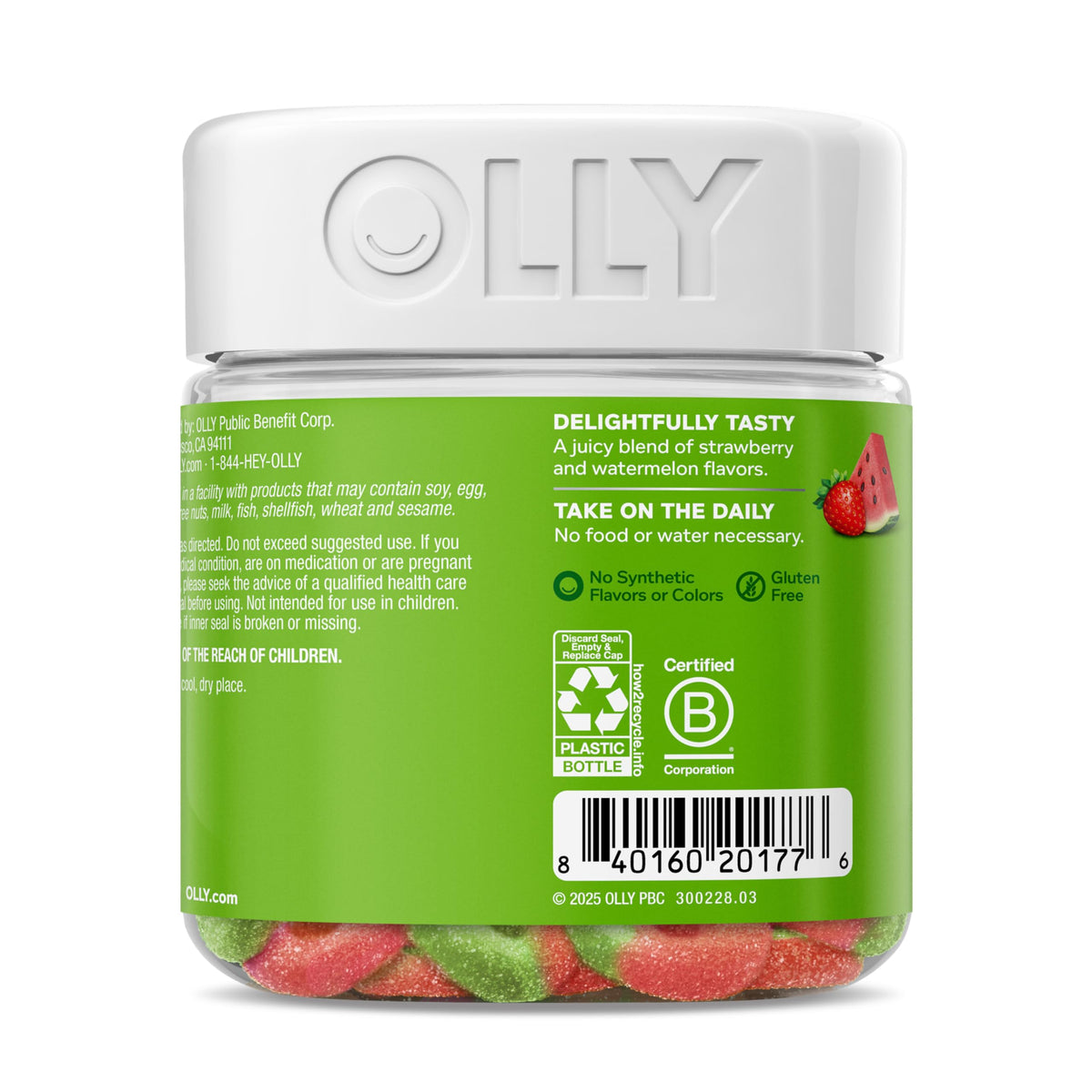 OLLY Fiber Gummy Rings, 5g Prebiotic Fiber, FOS (Fructo-oligosaccharides), Digestive Support, Berry Melon 50ct - OmniHealth US