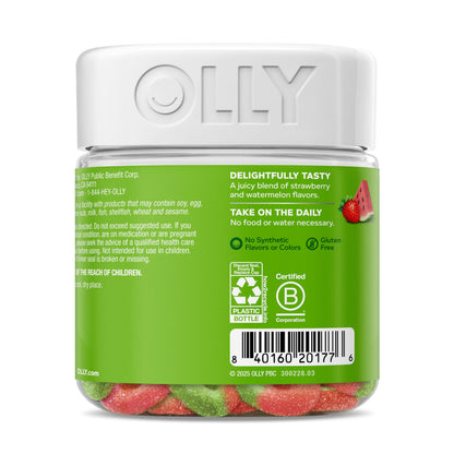 OLLY Fiber Gummy Rings, 5g Prebiotic Fiber, FOS (Fructo-oligosaccharides), Digestive Support, Berry Melon 50ct - OmniHealth US