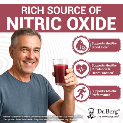 Dr. Berg Raw Organic Beet Powder from Real Earth-Grown Beets – USDA Certified Organic Beet Root Powder to Support Nitric Oxide Levels, Energy - OmniHealth US