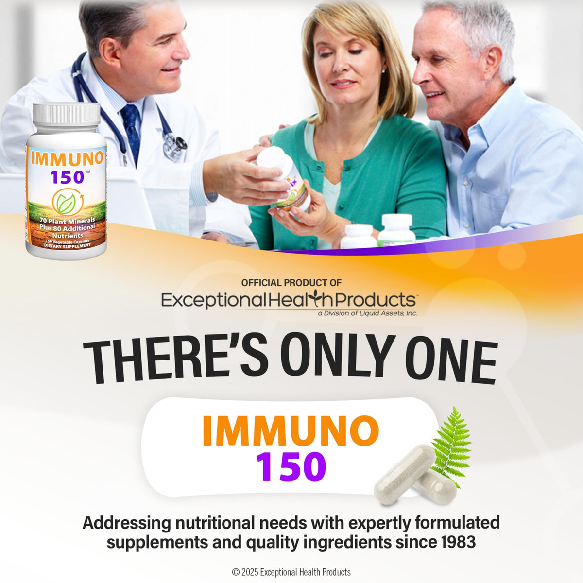 Immuno 150, Immune Support Supplement, Packed with 70 Plant Minerals, 13 Essential Vitamins and 68 Additional Nutrients-150 Vegetable Capsules - OmniHealth US