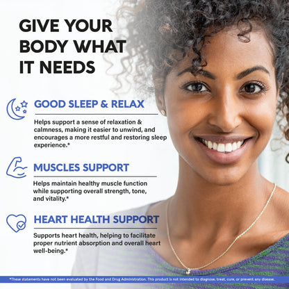 Magnesium Glycinate 500 mg - Chelated Supplement - High Absorption Form of Magnesium - Support for Sleep, Muscle & Heart Health - OmniHealth US