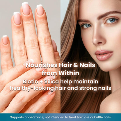 Organic Excellence Hair, Skin and Nails Vitamins for Women & Men – Biotin Supplement 5000 mcg– Hyaluronic Acid - Supports Healthy Hair Growth, Radiant Skin & Strong Nails, 1 Month Supply (30 Tablets) Organic ExcellenceBuy Supplements Australia