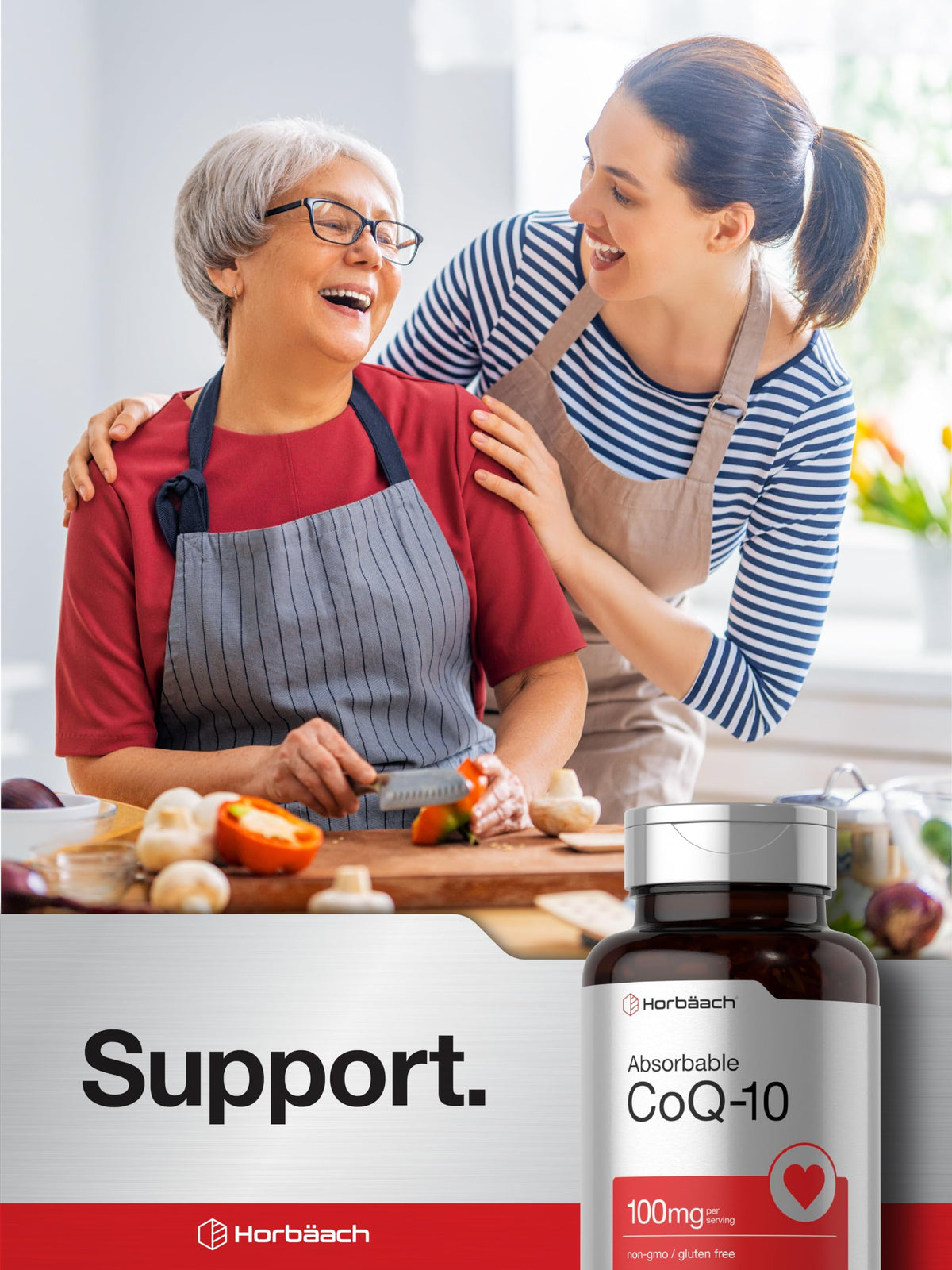 Horbäach CoQ10 100mg Softgels | 120 Count | Non-GMO and Gluten Free Supplement - OmniHealth US