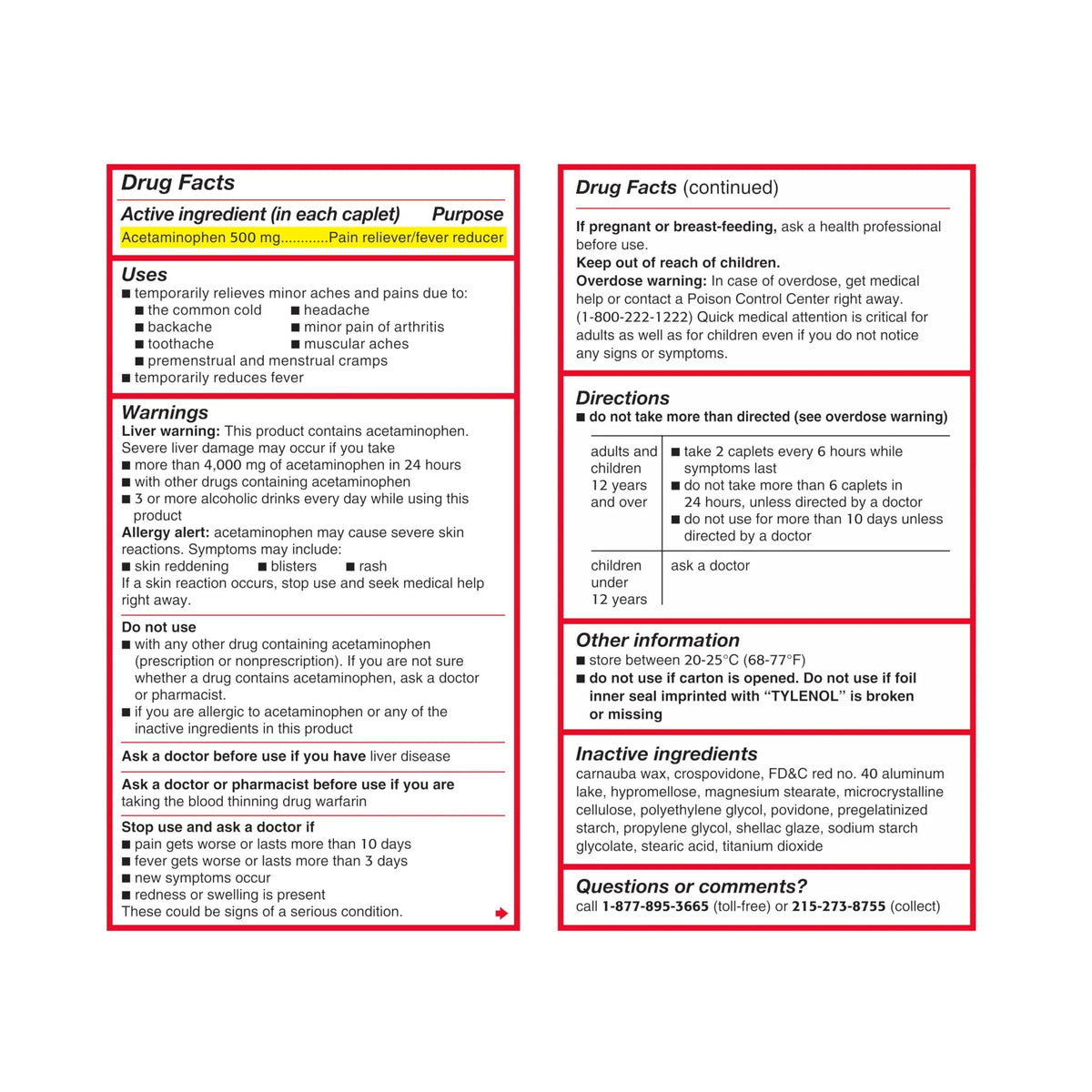 Tylenol Extra Strength Acetaminophen 500 mg Caplets, Fast, Strong Pain Relief, Fever Reducer, Pills for Headache, Backache, Toothache, Minor Arthritis & Menstrual Cramps, Value Size, 225 Count TylenolBuy Supplements Australia