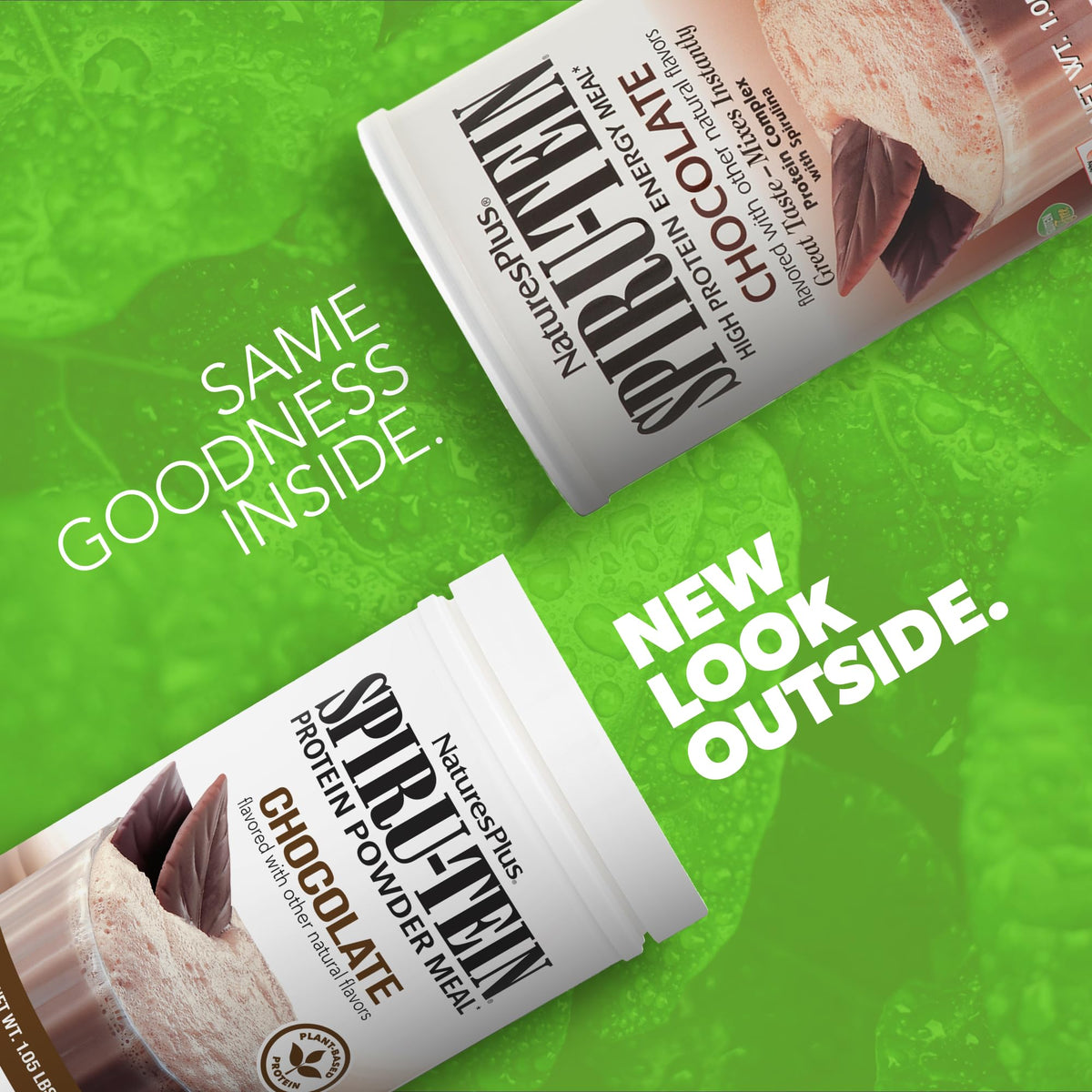 NaturesPlus SPIRU-TEIN, Chocolate - 1.05 lb - Plant-Based Protein Shake - Non-GMO, Vegetarian, Gluten Free - 17 Total Servings NaturesPlusBuy Supplements Australia