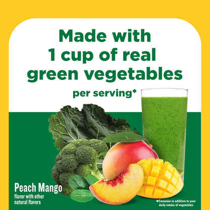 Nature Made Super Greens Powder with Prebiotic Fiber Drink Mix, Made with 1 Cup Veggies Per Serving, Fiber Supplement + Vitamins and Minerals, 25 Day Supply - OmniHealth US