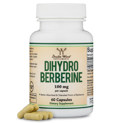 Dihydroberberine Supplement 100mg, 60 Capsules (Patented GlucoVantage Super - OmniHealth US