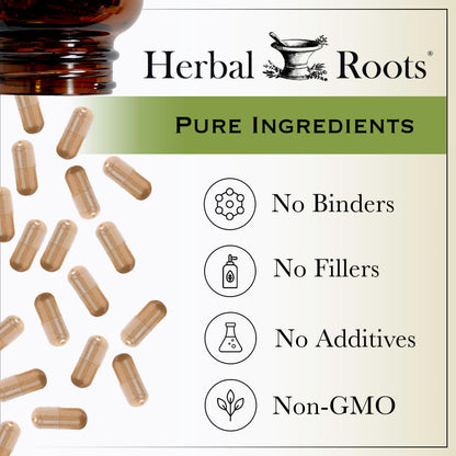 Herbal Roots Organic Hawthorn Berry Capsules | Extra Strength 1,200mg per Serving | 60 Vegan Capsules - OmniHealth US