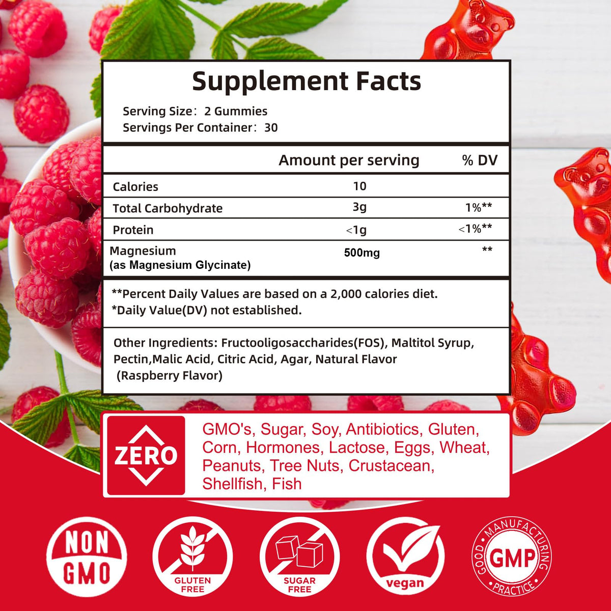 Magnesium Glycinate Gummies 500mg | Relaxation Calm Magnesium Gummies | Sugar-Free | Non-GMO | Gluten-Free - OmniHealth US