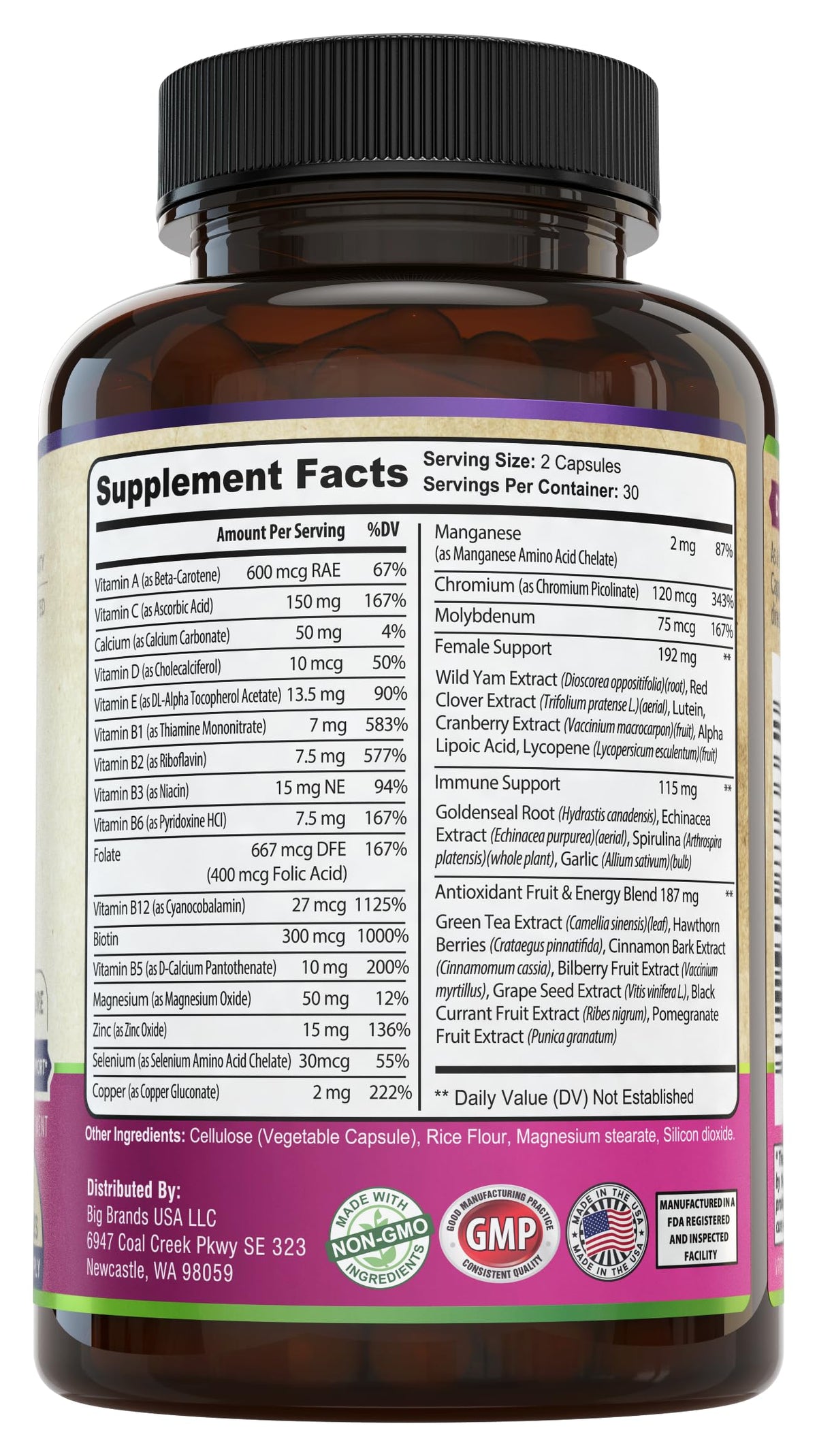 Womens Daily Multivitamins & Multimineral Supplement for Energy, Mood, Focus, Hair WHOLE WORLD WELLNESSBuy Supplements Australia